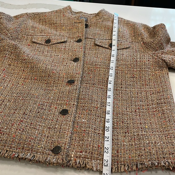 Kate Hill Petite Autumn Tweed 2 Piece Suit Jacket & Skirt & Gold thread accents - Picture 12 of 16